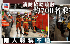 将军澳线列车故障｜消防协助疏散约700名乘客  两人报称不适