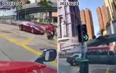 車Cam直擊｜元朗形點外紅Van疑衝燈撞的士 同位置一個月內兩宗同類車禍
