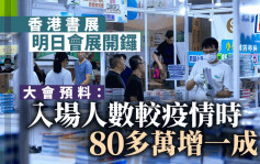 香港書展│明日會展開鑼 大會預料入場人數較疫情時80多萬增一成