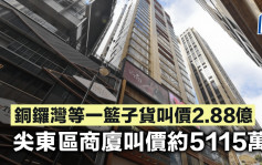 銅鑼灣等一籃子貨叫價2.88億 尖東區商廈叫價約5115萬