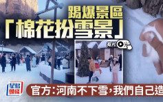 棉花扮雪︱河南景區遭踢爆造假    官方承認：我們自己造︱有片