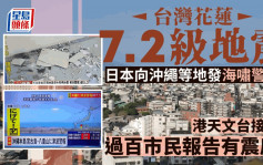台灣花蓮發生7.2級地震  至少1死50餘人傷  未來幾日可能有7級餘震︱持續更新