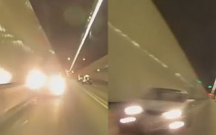 【有片】私家车城隧内切线铲壆 对头车急避大呼「要还神」