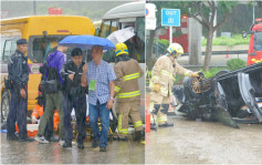 警方等多部門200人冒雨深井演習 模擬應對嚴重車禍有人被困