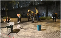 【逃犯條例】周六大埔遊行雖遭反對 工人晚上黏街磚