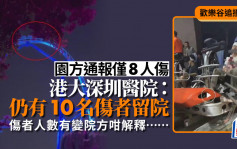 深圳歡樂谷過山車相撞│唔止8人受傷？  救治組通報：28傷尚有17人留院