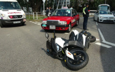 荃湾的士电单车相撞 铁骑士受伤送院
