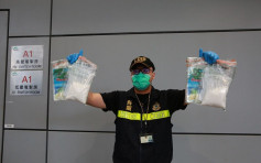 椰子乾作掩飾偷運50萬元氯胺酮 海關於機場拘2外籍男