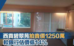 西贡碧翠苑拍卖价1250万 较银行估价低14%