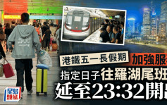 五一｜东铁綫往罗湖尾班车延至11时32分开出 口岸服务时间相应顺延