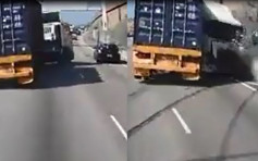 【车cam直击】私家车疑切线失控 累拖头撞壆司机伤