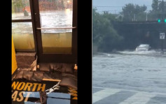 美华盛顿特区遭暴雨袭击 街道被淹汽车遭困