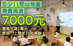 至少11幼稚园杂费高逾7000元 最高可达1万元 教局：上学年21校停办