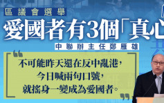 區議會選舉｜鄭雁雄︰反中亂港者不能「喊兩句口號」就成為愛國者