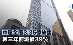 中遠全層3.35億放售 較三年前減價39%