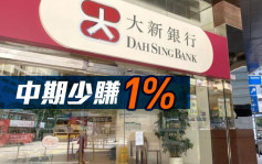 大新銀行2356｜中期少賺1% 派息10仙