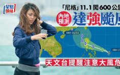 秋颱打風｜天文台指「尼格」若更接近香港 下周將大風有雨急降溫