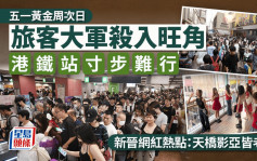 五一黃金周次日︱旺角門庭若市 港鐵站寸步難行 MOKO天橋變網紅熱點