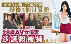 4000人斩｜日本77岁富豪婚后3个月暴毙　28岁AV女优妻涉谋杀下月开审