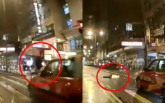 【片段】旺角老伯過馬路疑紅燈 被的士撞飛倒地