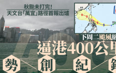 熱帶氣旋萬宜︱天文台預測路徑出爐 下周二颱風級逼港400公里勢創紀錄