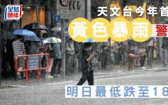 天文台︰強雷雨帶影響本港 發出今年首個黃雨警告 下午3時20分取消
