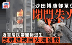 沙田博康邨单位闭门失火百人疏散 芝娃娃被困火场获救