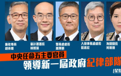 中央任命萧泽颐何佩珊等五主要官员 领导新一届政府纪律部队