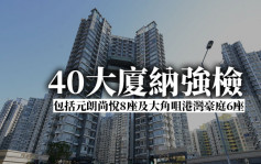 40大廈納強檢 包括元朗尚悅8座及大角咀港灣豪庭6座（附名單）