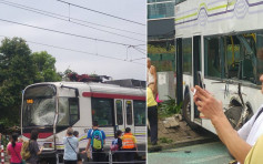 天水圍輕鐵攔腰撼巴士釀22受傷　兩車長暫調離職務