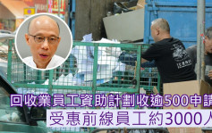 黃錦星：前線回收業員工資助計劃收逾500申請 3000人受惠