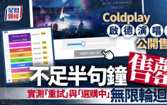 Coldplay演唱会︱公开售票实测抢飞 不足半句钟售罄 「重试」与「选购中」无限轮回