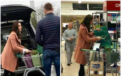 大肚凱特王妃遭「野生捕獲」 超市買菜態度親民