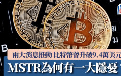 兩大消息推動 比特幣升破9.4萬美元 MSTR為何有一大隱憂？