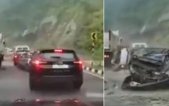 死神來了︱印度公路恐怖意外 天降巨石2車瞬間成廢鐵  致2死3傷