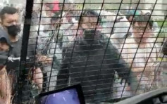 【上環衝突】東區法院外示威者追打警車 警員拍攝車窗外情況