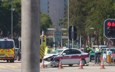 大埔警車與Tesla相撞 兩人受傷送院