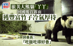 大熊貓「丫丫」回國後首次露面 在封閉隔離檢疫區待一個月
