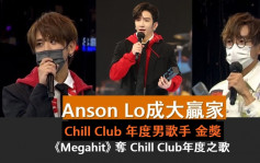 CHILL CLUB頒獎禮丨Anson Lo擊敗姜濤奪男歌手金獎  兼獲年度之歌成大贏家