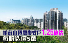 新盘成交｜柏蔚山顶层复式户1.25亿沽 每尺造价5万