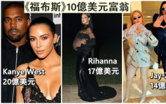 Rihanna首以17亿美元身家荣登《福布斯》  Kanye West跟前妻齐入围