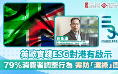 英歐實踐ESG對港有啟示 79%消費者調整行為 需防「漂綠」風險