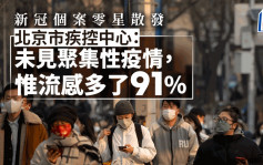 北京市疾控中心：未发现新冠聚集疫情　流感多了91%