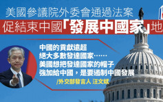 美國參院將就結束中國「發展中國家」地位表決 北京：不是美國說了算