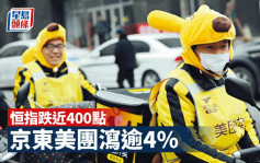 港股市况｜恒指泻近400点 京东美团跌逾4% 电盈转升不足1%（持续更新）