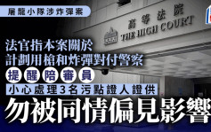 屠龍小隊案│法官指本案有關計劃用槍和炸彈對付警察 提醒陪審團小心處理3名污點證人證供 勿被同情及偏見影響