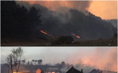 河北承德森林大火　火勢猛烈燒毀民房