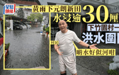 元朗新田大雨下水浸逾30厘米 下竹园村有村民一度被困