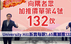 熱辣新盤放送｜University Hill折實每呎1.65萬加推132伙