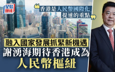 謝湧海：香港是人民幣國際化提速不可或缺的重要節點